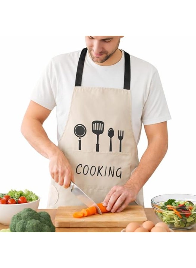 Waterproof PVC kitchen apron with a cooking design, featuring a coral fleece hand towel with an expandable pocket. Durable and protective for cooking, painting, housework, and everyday use. - Image 3